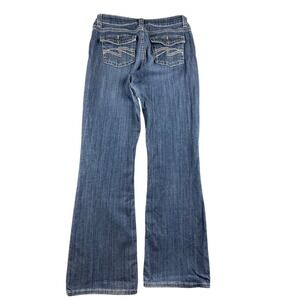 Lee Slender Secret Lower On The Waist Jeans Women 32 Blue Embroidered Boot Cut